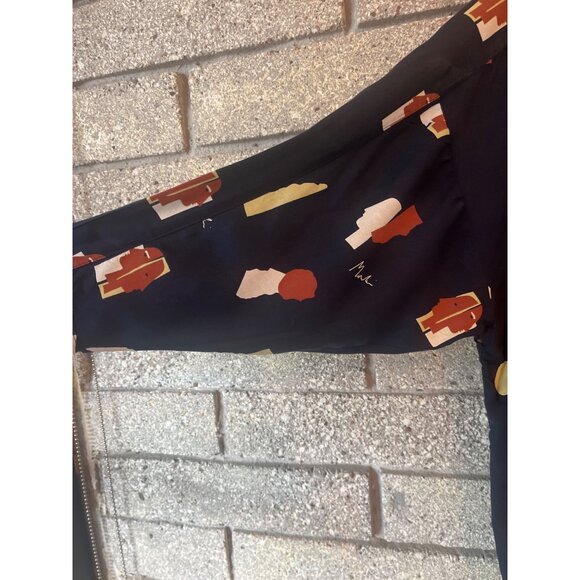 Monki Oversized Shirt in Face Print Sz M - Picture 6 of 10